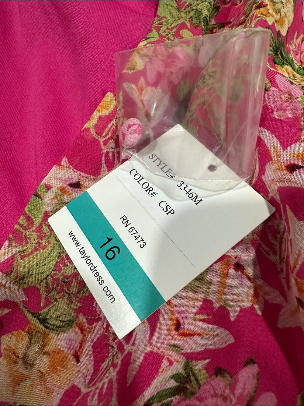 NWT Taylor Pink Floral V-Neck Ruffle Mini Dress 3/4 Sleeves - Picture 6 of 8